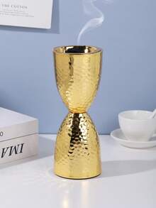 1Pc/1Set Metal Gold Aromatherapy Incense Burner. A Modern And Classic Conical Incense Burner With A Lid, Featuring Middle Eastern And Chinese Vintage Styles That Exude Nobility And Elegance. - Multicolor - View 5