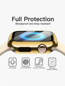 2-In-1 Band And Case, Gold Color, Compatible With Apple Watch. Soft And Breathable Adjustable Stainless Steel Band Paired With A Magnetic Band, And A Shockproof And Scratch-Resistant Hard PC Hollow Case. Compatible With Apple Watch Series Ultra/11/10/9/8/7/6/5/4/SE, Sizes 40/41/42/44/45/46/49mm. Comfortable To Wear With Excellent Feel. Suitable For Both Men And Women. - Gold - View 12