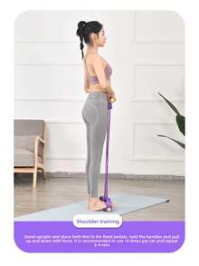 1pc Multi-Function Leg & Foot Resistance Band, Sit-Up Pull Rope, 6-Tube Foot Pedal Resistance Trainer, Workout Fitness Equipment - Multicolor - View 9