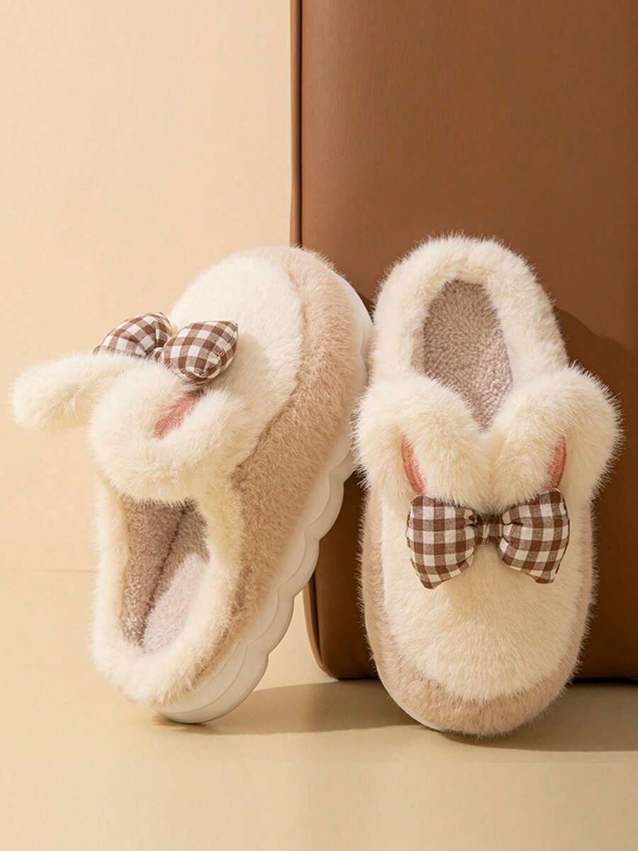 New Women's Indoor Slippers, Cute Non-Slip Warm Plush Slippers For Home Wear In Winter Insulation, Galentines, Puppy, Carnival