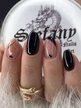 24 piezas Juego de pegatinas de uñas con flores azules ovaladas y brillo, incluye 1 pieza de gel de gelatina y 1 pieza de lima de uñas, adecuado para mujeres y niñas para uso diario, estudio y fiesta