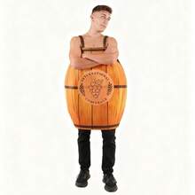 2025年慕尼黑啤酒节表演服装，啤酒桶造型，配有可调节肩带，传统德国节日服装，适合舞台表演和主题派对 - 橘色 - 查看 6