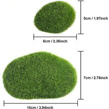 2pcs/4pcs/5pcs Artificial Moss Decor Set – Realistic Green Moss Covered Rocks/Balls/Stones With Colorful Fake Flower Accents | Multi-Use Reusable Decor For Fairy Gardens, Flower Arrangements, DIY Crafts, Aquarium, Home/Hotel/Restaurant Floral Decor, Holiday Party Table Centerpieces & Wedding/Event Decor - Green - View 13