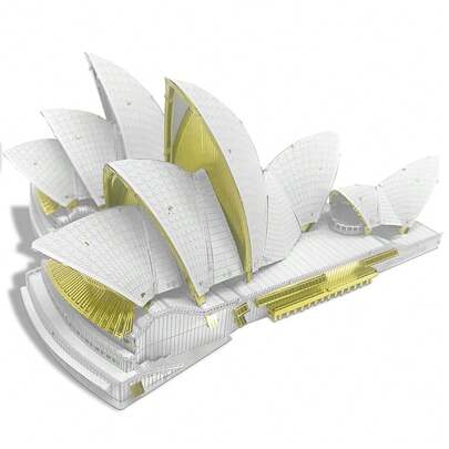 3D Metal Models Building Kits,Sydney Opera House Architecture 3D Puzzles DIY Crafts Kit Brain Teaser Puzzles For...