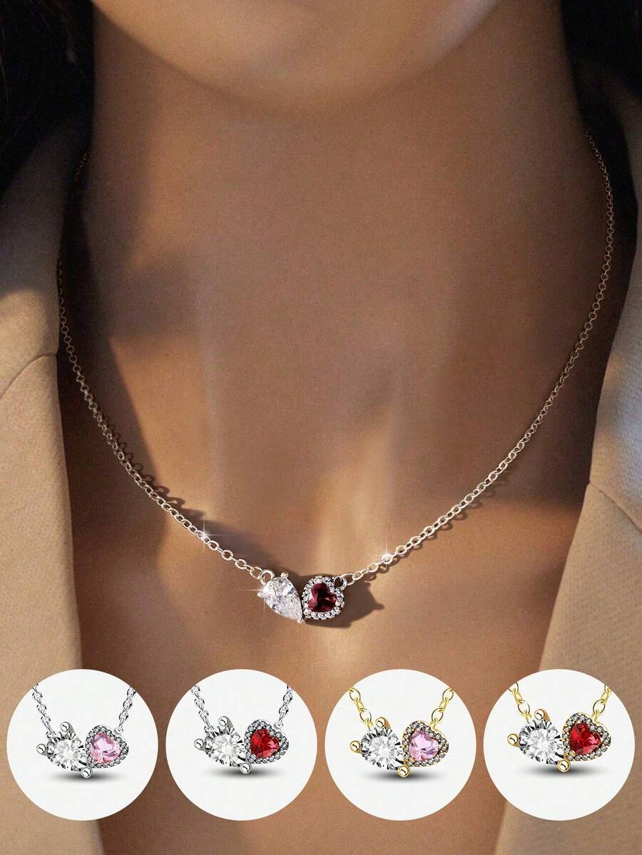 1pc S925 Sterling Silver Round Moissanite Flower Pendant Necklace, Suitable For Women, Exquisite Jewelry Gift