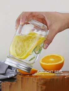 Glass Mason Jars, Glass Storage Jars, Sauce Jars With Regular Sealed Lids, Suitable For Jam, Salad Jam, Honey, Shower/Wedding Gifts, Kitchen Gadgets, Cheap Items Kitchen Accessories - 彩色 - 查看 5