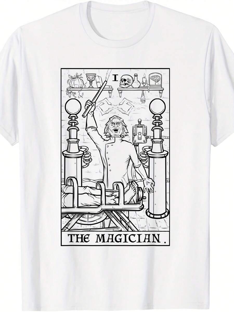 The Magician Tarot Card Funny Halloween Mad Scientist Horror T-Shirt - 款式1 - 查看 1