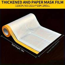 Folie de mascare pentru vopsire, folie plastică pentru pictor cu bandă de vopsire extra lată și cortină, utilizată pentru a acoperi pereți, ferestre, mașini și mobilier pentru protecție