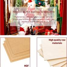 DIY 书角套件，3D 木制书架插入装饰书挡模型套件，DIY 圣诞书角套件微型娃娃屋与青少年装饰物品书架木制家居装饰礼物 - 不含电池和工具