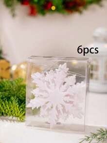 6件套圣诞节雪花装饰吊坠，五种颜色可选：红色、金色、灰色、粉色和白色。圣诞树吊坠，适用于圣诞装饰、圣诞树摆设、圣诞礼物、客厅、卧室、书房装饰以及节日送礼。 - 彩色 - 查看 13