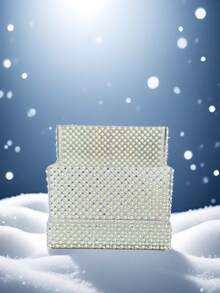 1pc Diamond Pattern Nail Art Tool Storage Box, Transparent Material With Glitter Decor, Luxurious Sparkling Style, Multi-Compartment Rectangular 3D Shape With Tool Slots And Dividers, Suitable For Nail Salon Workstation And Home Manicure Desk - Multicolor - View 10