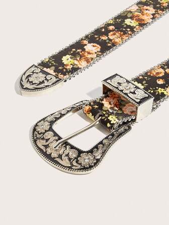 1 st bohemiskt pärlbälte för kvinnor, asymmetriskt blommigt vintageläderbälte, lämplig för jeans, Halloween, skolstart, höst, vinter, sommarkläder