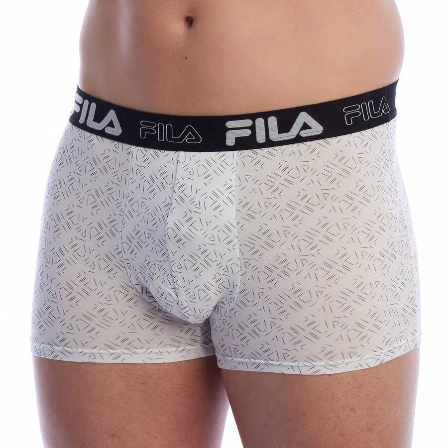 FILA FU5276 Boxer da uomo in cotone stampato - Bianco - Visualizzare 1