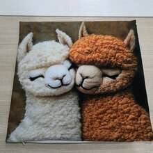 1 peça, Fronha em Veludo Pele de Pêssego de Poliéster, Impressão Plana 2D 45X45cm, Cobertura de Almofada Decorativa para Escritório, Cafeteria, Cabana, Lazer, Sofá com Coala de Abraço Fofo (Sem bordado), Sem Enchimento de Almofada - Café - Visão 10