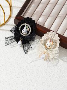 1pc Elegant Rabbit Design Sparkling Accessory, Gold Rhinestone Trim, College Badge Style, Chic Women Brooch Pin, Luxury Jewelry Brooch, Suitable For Dating, Daily Wear Gift - Fashion - View 2