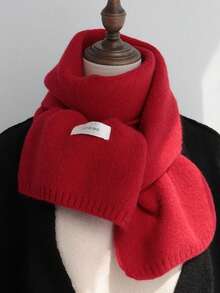 Solid Color Knitted Wool Scarf In Autumn And Winter - Cashmere Anti-Censored Scarf-Suitable For Students Outdoor Cycling - Warm - Cold And Anti-Freeze Scarf - Multicolor - View 9