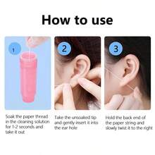 120pcs Earring Hole Cleaning Sticks, Pink & White, Ear Wax Removal Swabs, Ear Cleaner, Suitable For Travel, Ear Cleaning, Ear Cleaning Kit, Ear Cleaning Tools, Earwax Remover - Multicolor - View 2