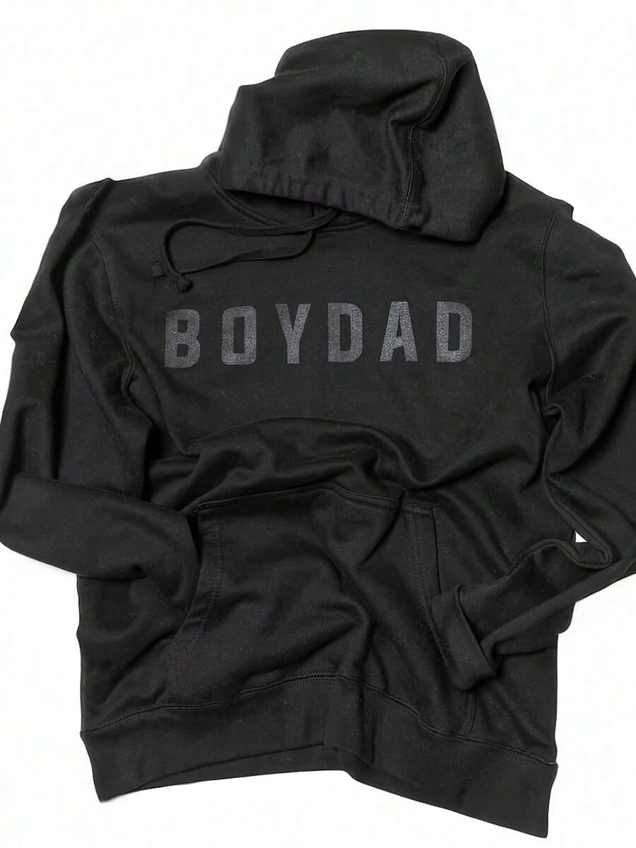 Boydad® Hoodie Black On Black Full Logo, Boy Dad Gift, Girldad, Dad Of Boys, Dad Of Boy, Gift For Dad, Dad Shirt, Sweatshirt - 款式10 - 查看 1