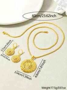 Juego de joyería de 3 piezas con hojas geométricas de zirconia microincrustada en estilo vintage, adecuado para uso diario, fiestas y regalos de festivales