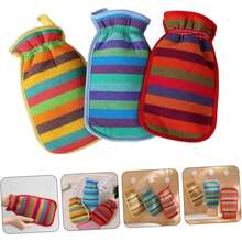 Găng tay tẩy tế bào chết toàn thân sọc nhiều màu sắc - Chất liệu bền chắc với cổ tay co giãn | Phụ kiện phòng tắm (phòng vệ sinh) để làm sạch sâu, thay thế cho bông tắm và mút tắm, quà tặng thư giãn lý tưởng cho phụ nữ và bé gái dịp Giáng sinh, quà tặng trang trí phòng tắm và thói quen chăm sóc bản thân. - Nhiều màu - Xem 8