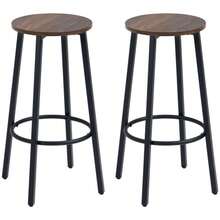 Industrial Bar Stool Set Of 2 – Robust Industrial Chic With Metal Frame & Footrest, Up To 120 Kg, 42x42x65 Cm In Brown, Everyday Stability For Kitchen Islands - Brown - View 1
