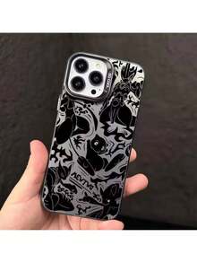 a la UE (DE y ES) Funda de teléfono estilo dibujos animados para iPhone 17 Pro, 16/15/14/13, Laser 12, Apple 11Xs M78 - Plata translúcida - Ver 1