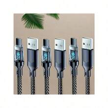 180W Ultra Fast Charging USB A To Type-C Cable With LED Digital Display, Matte Surface, Data Synchronization, USB Power Transfer, 6A High Current, Compatible With IPhone 15/16, , POCO, - 黑色 - 查看 7