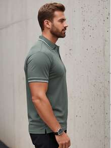 PLAYERA POLO IMPALA MC CUELLOS Y PUÑO TEJIDO TELA PREMIUM - Verde - Ver 3