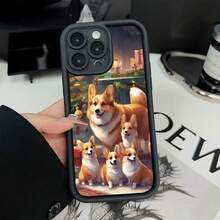 [Teléfono] Funda con diseño de cachorro Shiba Inu Corgi, estilo "Eye Staircase", divertida, elegante y con personalidad. Un teléfono sencillo y moderno para hombres y mujeres. Ideal para amantes de los perros. Un accesorio con estilo. - Negro - Ver 9
