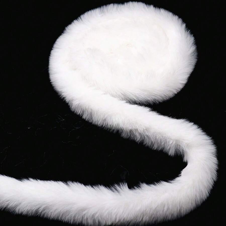 Fita De Tecido Branca De 3Cm/5Cm, Tiras Artificiais Fofas, Renda De Coelho, Artesanato, Costura, Enfeites Peludos Para Chapéus, Sapatos, Roupas De Festa, Decoração De Árvore De Natal.