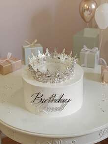 1pc/3pcs 5pcs "Birthday Queen" PMMA Cake Topper, Modern Letter Cake Decoration, Birthday Party Cake Decor Gift, Cake Decoration, Cake Topper Decor, Baking Decor, Baking Supplies, Cake Supplies, Kitchen Essentials, Holiday Gift - Silver - View 2