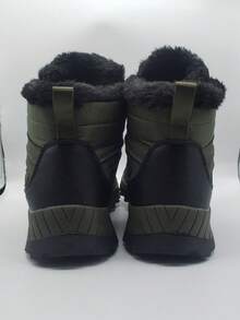 Lace-Up Women's Fashion Boots, Outdoor Winter Warm Thick Lined Mid-Calf Boots - Green - View 8