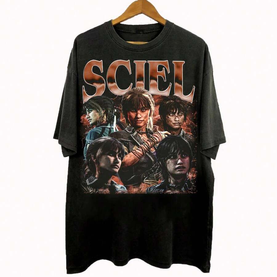 T-shirt vintage style bootleg Sciel Expedition 33, cadeaux Sciel Expedition 33 pour hommes et femmes, t-shirt unisexe - Noir - Voir 1
