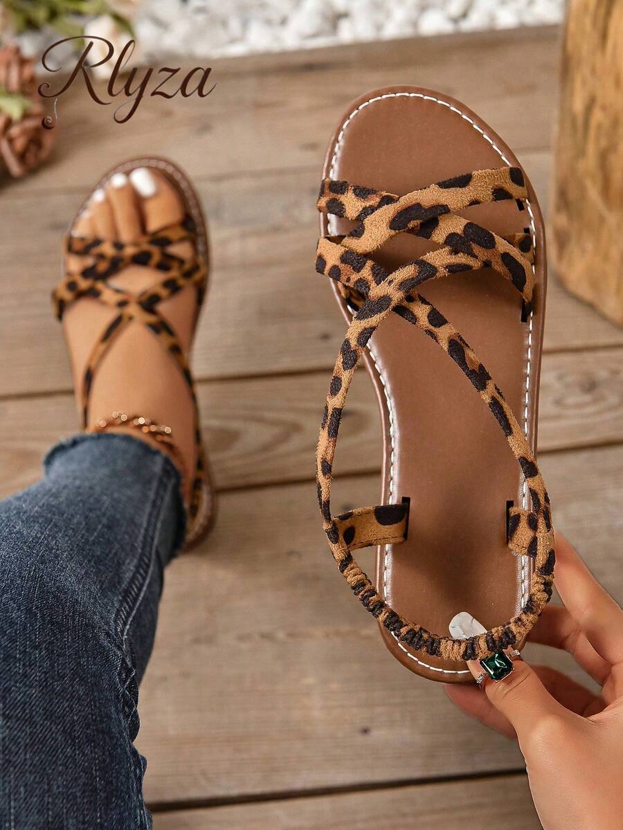 Dép xăng đan đế bằng thời trang thường ngày mới dành cho nữ, cỡ lớn, thích hợp cho mùa xuân/hè, đa năng cho các hoạt động ngoài trời và trang phục đi biển. - Nhiều màu - Xem 1