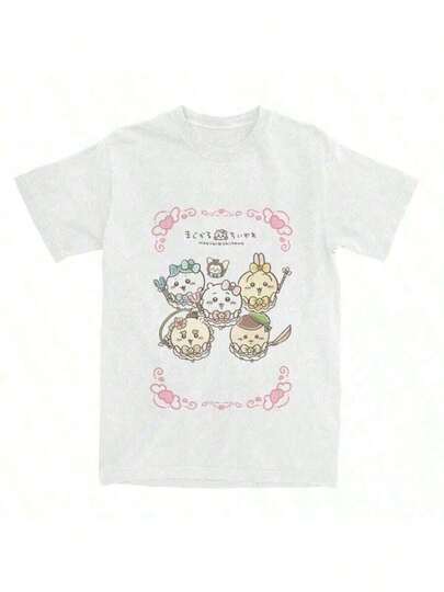 Camiseta de anime Chiikawas de verano Japón, camisetas impresionantes de algodón, camiseta popular para hombre, ropa casual de manga corta de verano