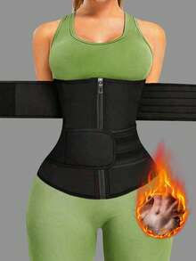 1pc Women's Waist Trainer, Waist Trimmer Belt, Sauna Sweat Waist Cincher, Sports Fitness Waist Trainer, Waist Cincher, Waist Slimming Belt, Abdominal Trainer - Black - View 15