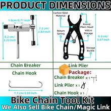 3 قطع مجموعة أداة سلسلة الدراجة - أداة السلسلة + مؤشر تآكل السلسلة + أداة فك سلسلة الدراجة