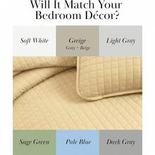 Full/Queen Quilt Bedding Set, Microfiber Quilts Queen Size, Coverlet, Stain & Pet Hair Resistant Bedding, Full Size Bedspread With 2 Pillow Shams, Bone, 2025 - 15 - 柔和的金色 - 查看 5