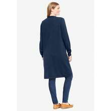 Woman Within Plus Size Perfect Cotton Duster Sweater - SOFT CAMEL - View 1