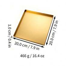 1pc Luxury Stainless Steel Metal Tray, High-End Golden Color Storage Tray, For Bedroom Cosmetics, Jewelry, Entryway Keys, Bathroom, Living Room Tabletop, Rectangular - Multicolor - View 17