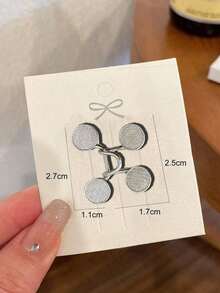 1Pc Invisible Adjustable Waist Reduction Buckle Pin (Without Cardboard) - 銀色 - 查看 6