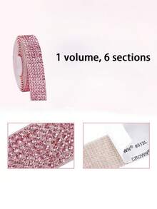 1 jard samoprzylepnej, błyszczącej wstążki z kryształkami, brokatowa naklejka z kryształkami, dekoracja świąteczna, stolik do makijażu do samochodu, rolka z naklejkami na dekoracje weselne, proces produkcji kryształków 2 mm (czerwony/srebrny/różowy/złoty)