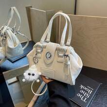 新款百搭女士包袋 - 提供手提、单肩和斜挎三种款式，波西米亚风迷你手提包，高端美式斜挎包 - 白色 - 查看 4