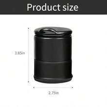 2pcs/Set Car Detachable Central Control Ashtray, Regular Car Ashtray, Round Plastic Ashtray, One-Hand Open Storage Trash Can, Portable Dual-Use Car & Home Accessory (Black), Suitable For Car, Back To School Supplies, Lightweight And Portable.