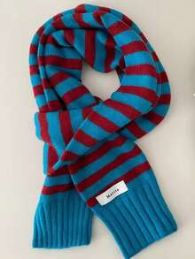 1件装女士时尚百搭撞色条纹袖围巾，舒适保暖，适合日常穿着、购物和派对搭配。 - 彩色 - 查看 10