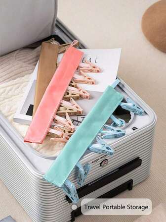 1pc Portable Travel Fabric Clothes Hanger Multifunctional Folding Clothes Clip Sock Underwear Clip For Hotel Travel Accessories Drying Rack Lightweight Compact Space Saving Closet Organizer For Luggage Backpacking Beach Camping Cruise Business Trips Laundry Room Dorm Back To School Mother's Day Valentine's Day Gift Prep Holiday Travel Essentials Car Accessories Outdoor Accessories Airplane Case Useful Things Summer Essentials Office Accessories