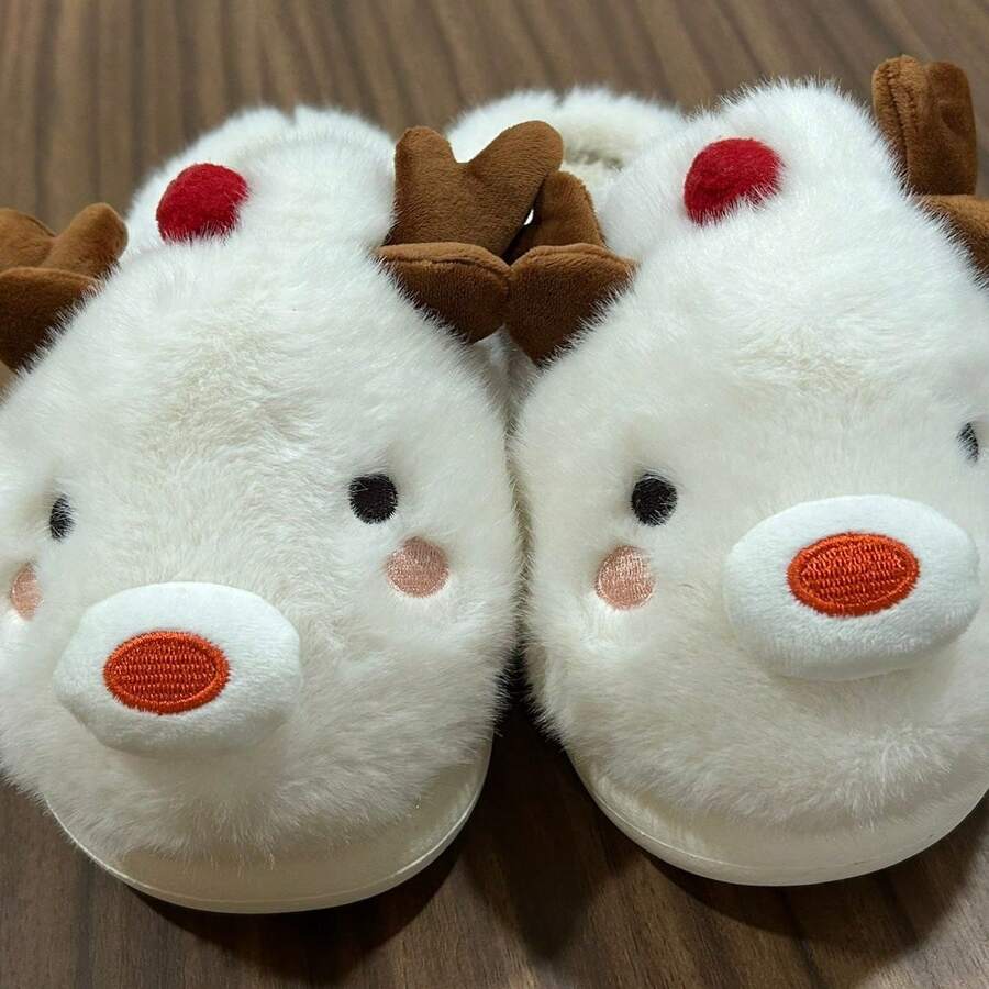 Men Slides - WHITE REINDEER - View 1