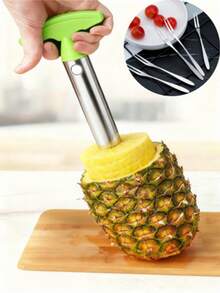1pc Stainless Steel Pineapple Corer And Slicer, Fruit Core Removal Tool, Household Kitchen Gadget,Outdoor,Camping Kitchen Tools,A Labor-Saving Tool Suitable For Girls,Summer,Beach Party,Portable Small Tool,Random Color And Style - Multicolor - View 19