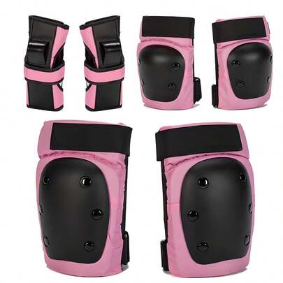 6PCS Juego de Rodilleras Coderas y Muñequeras Ajustable EVA Engrosada, Protecciones para Patinar Protectoras Transpirable para Niños y Adultos, Adecuado para Bicicleta Patinaje Ciclismo Monopatín