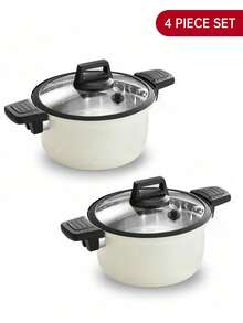 2-10pcs/Set Non-Stick Aluminum Cookware Set With Lids, Multi-Function Kitchen Pots And Pans, Suitable For Gas Stove And Induction Cooktop - Multicolor - View 22